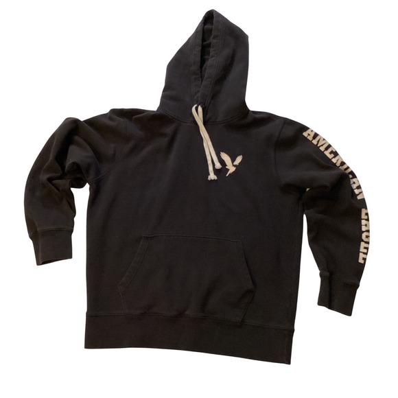 American Eagle Outfitters Other - American Eagle Outfitters Mens Black Hoodie Graphic Eagle Logo Sleeve Print